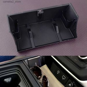 Bilarrangör Bil Interior Center Console Storage Box Tray Organizer Abs Plastic Black Fit For Land Rover Defender L663 2022 2021 2020 Q231109