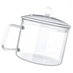 Bowls With Handle Glass Cooking Pot Saucepan Clear Lid