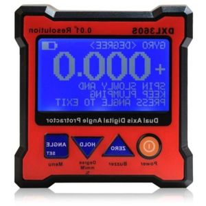 Freeshipping Professional Protractor Digital Inclinometer Dual Axis Nivå Mät Box Angle Ruler 001 Upplösning Uppladdningsbar OIXTI