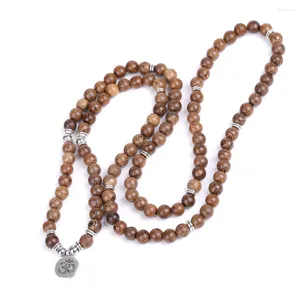 Halsband Mode Frauen Geschenke Handgemachte Natürliche Holz Yoga Halskette Drop Halsketten OM Anhänger Männer 108 Perlen Holz Unisex Schmuck