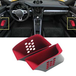 Organizador de carro 2pcs Porta de carro Caixa de armazenamento de apoio de braço Organizador Interior de carro Estojo de armazenamento de apoio de braço Vermelho Acessórios de carro para Porsche 911 Boxster Cayman Q231109