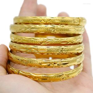 Bangle 8 mm 4pcs/działka Dubai złota bransoletki dla kobiet mężczyzn 24k kolor Etiopskie bransoletki afrykańska biżuteria saudyjska arabska panna młoda