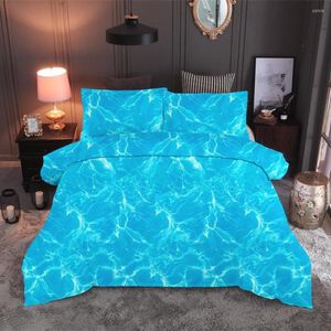 Set di biancheria da letto. WENSD 2023 Set Beach Ocean Scenery Print Copripiumino Biancheria da letto realistica con federa Letto Tessili per la casa