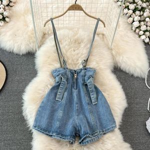 Kvinnors shorts kvinnor jeans sommar kvinnor overaller denim shorts överdimensionerade remmar hängande kvinnliga streetwear casual jumpsuit byxor storlek s-5xl