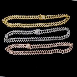 Fashion Luxury Chains Herren Halskette Designer Schmuck Party Gold Silber Pink Blau Halsketten und Armband Set Cuban Link Miami Hip Hop Halskette Iced Out