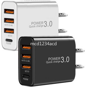 4Ports 30W EU US AC Chargers Home Travel PD Wall Charger Auto Power Adapter för iPad iPhone 12 13 14 15 Pro Max Mini HTC Samsung M1