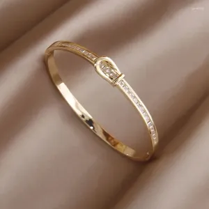 Bangle Koreajapanese delicado cinto charme pulseiras para mulheres moda marca jóias cristal simples pulseiras acessórios