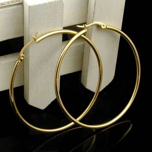 Stud CHIMDOU Gold color Stainless Steel Earrings Women Small or Big Hoop Earrings Party Rock Gift Two colors wholesale 231109