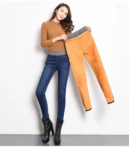 Kadın Kotları Kadın Kış Sıcak artı Kalın Velvet Yüksek Bel Elastikiyeti Kalem Pantolonları İnce Pantolondu