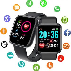 Y68 Smartwatch Sport Fitness ECG SIM Cinturino Pressione sanguigna Cardiofrequenzimetro Contapassi Cardio Bracciale Impermeabile Smart Watch Uomo Donna