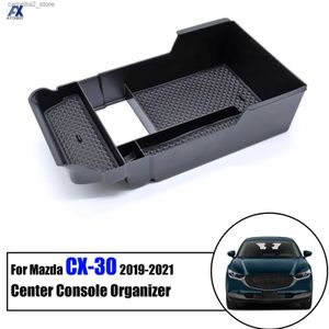 Organizador de carro para Mazda CX-30 CX30 2019 2020 2021 Acessórios de carro Organizador de console central Caixa de armazenamento de apoio de braço Porta-luvas Recipiente de placa Q231109