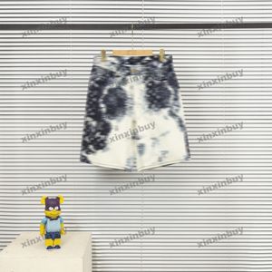 xinxinbuy Men women designer Shorts pant Denim tie dye Letter print Spring summer black blue green S-3XL