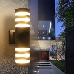Wall Lamp Modern Cylinder Outdoor Porch Light LED Waterproof Aluminum For Garden Courtyard Mounted Lighting Fixture