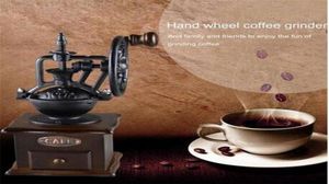 Rettificatrice per macinacaffè manuale vintage con design a ruota per chicchi di caffè8555317