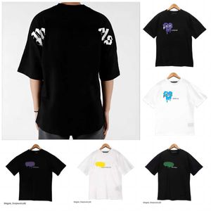 2024 Yaz Erkek Palm Tişört Graffiti T-shirt Palms Angels City Tasarımcı Limited Mürekkep Jet Graffiti Mektubu Baskı Erkek Kadın Melekleri T Shirt Angle Tees YH7