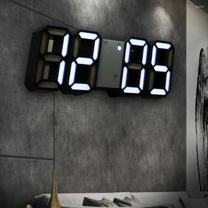 Настенные часы Цифровой будильник Современная кухня Электронные умные 3D USB-источник питания Светодиодный дисплей времени, даты и температуры Настольный компьютер Спальня