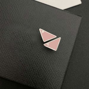Top Quality Triangle Letter Stud Earring with Stamp Fashion Jewelry Accessories for Gift Party 4 Colors pearl earrings