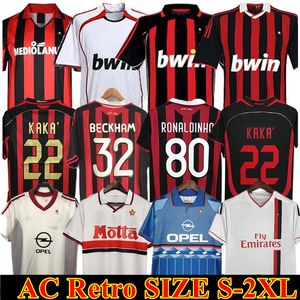 1988 AC Retro Soccer Jerseys 1990 2000 2006 07 09 10 12 14 Milan Football Circle Gullit 1996 1997 Van Basten Kaka Inzaghi Ronaldinho Vintage