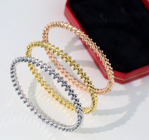 Luksusowa biżuteria diamentowa bransoletka do znakowania nitów różowe złoto Steam Punk bransoletki zderzenie najwyższej jakości