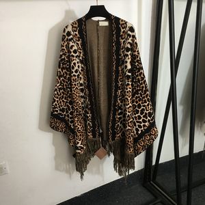 Retro Leopard Sweaters Shawls Outdoor Cardigan Coat Luxury Tassel Designer Sweaters Plus Size Knit Outerwear