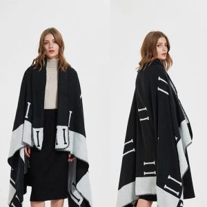 2023 Letter Blanket Soft Wool Scarf Shawl Portable Warm Plaid Sofa Bed Fleece Spring Autumn Women Throw Blanket