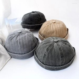 Berets Retro Distress Beanie Hüte für Männer 2023 Einstellbare Wasser Waschen Skullcap Hip Hop Bonnets Frauen Straße Melone Caps Unisex MZ497