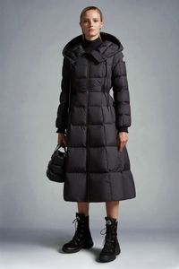 Famous designer women's extended down jacket Northern Canada winter hooded jacket Outdoor windproof