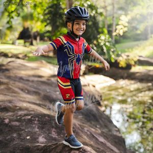 Herrspåriga barn Cycling Jersey Set Boys Summer Cycling Clothing Mtb Ropa Ciclismo Child Bicyc Wear Sports Suit Barn Cycling Clothes T231109