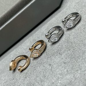 top quality dupe brand 925 sterling silver water drop cute rhinestone hoop earrings for women