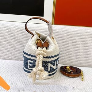 Designer Bag Shoulder bag tote bag Draw rope thick flower mini small bucket bag bump color women purse cute Internet celebrity same model 14cm