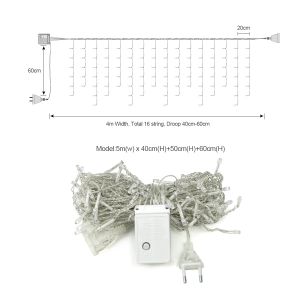 Noel Işıkları String Parlayan Küçük Icikle Işıkları Kapalı Açık Dekorasyon Perdeleri Led Şelale Yıldızı Peri Işık Su Geçirmez 12 LL