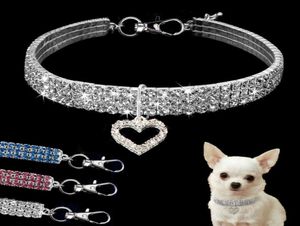 Fashion Rhinestone Pet Dog Cat Kołnierz Crystal Puppy Chihuahua Obroże smyczy Naszyjnik dla małych średnich psów Diamentowa biżuteria Accesso7855917