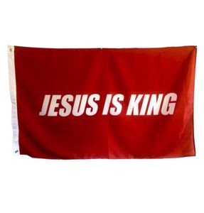 يسوع هو الملك 3 × 5 قدم لافتات في الهواء الطلق 100D بوليستر 150x90 سم عالي الجودة لون الزواج مع اثنين من نحاس نحاسي 5862239