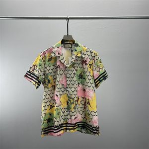2 luksusowe projektanci koszule moda męska tygrys litera V jedwabna koszula do gry w kręgle koszule na co dzień mężczyźni Slim Fit sukienka z krótkim rękawem koszula M-3XL #500