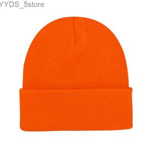 Beanie/Kafatası Kapakları Unisex Neon Beanies Parlak Kış Şapkaları Örgü Kapak Kadın Erkekler Sade Kafataları Turuncu Yeşil Sarı Siyah Gri YQ231108