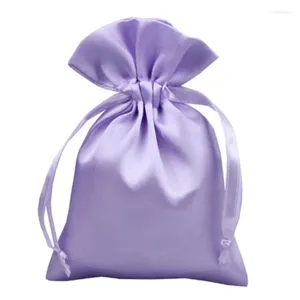 Jewelry Pouches 100pcs High Quality Satin 15 20cm Drawstring Gift Bag Custom Logo For Bracelets Storage And Packaging