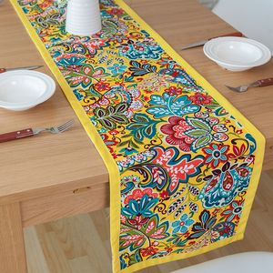 Table Runner DUNXDECO desktop flow channel cotton tablecloth China national flower printing holiday desktop decorative floor fabric 230408