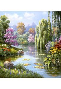 Canvas Art Oil Paintings Garden Sung Kim Springs Hidden Pond For Wall Decor Hand Painted7690530