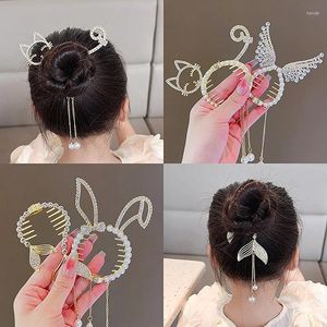 Accessori per capelli Fermaglio per polpette per bambini Coda di cavallo per ragazza Forcine per capelli Vassoio Artefatto Temperamento Copricapo