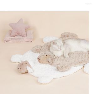 Letti per gatti Super Soft Pet Bed Kennel Dog Mat Cute Warm Sleeping Lungo peluche Cuscino per cuccioli Coperta in pile