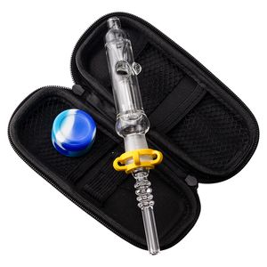 Paladin886 CSYC NC018 Glasvattenrör Bong Air Hole Recycle 10mm 14mm Quartz Ceramic Nail Clip Dabber Tool Silicon Jar Bag Set Dab Rig Rökning Rör