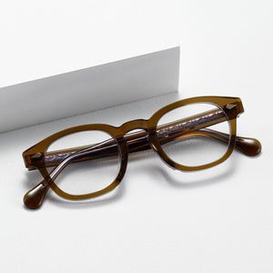 Optiska glasögon för män Kvinnor Retro Designer TVR Lemtosh Fashion Acetate Fiberglass Frames European och American Oval Style Anti-Blue Light Lens Plate with Box