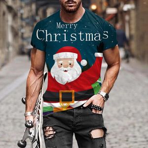 Мужские футболки с рождественским принтом Санта-Клауса, мужская карнавальная праздничная одежда Vantage, красный рождественский свитер, забавные футболки с короткими рукавами и рисунком