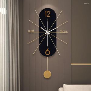 Wall Clocks Luxury 3d Pendulum Clock Modern Design Large Unusual Kitchen Live Room Furnitur Relojes De Pared Decor