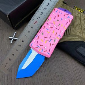 1Pcs 2023 New Mini Small Auto Tactical Knife D2 Titanium Coating Blade CNC 6061-T6 Handle EDC Pocket Gift Knives With Retail Box