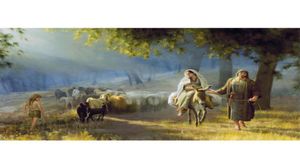 Julklapp Joseph Brickey Oil Målningar Journey to Bethlehem Handmade Canvas Art of Christ Modern Landscape Figure Artwork Liv2699733