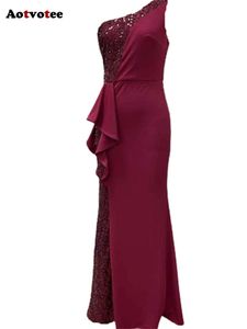 여성을위한 스팽글 새로운 패션 대각 칼라 민소매 여름 우아한 슬림 비대칭 맥시 드레스