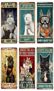 Divertente citazione per il bagno Targa in metallo in metallo Vintage Black Cat Wash Your Paws Poster per la casa Bagno Cafe Decorazione della parete Regalo 20 cm x 30 cm Woo2136722