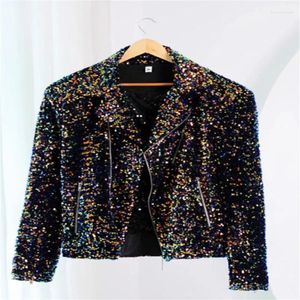 Men's Suits Blazers Men Suit Casual Designer Style Colorful Star River Sequin Flashing Motorcycle Jacket Veste Homme Luxe Fashion