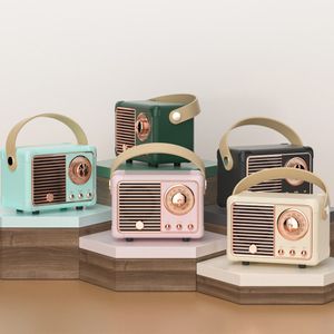 Mini Retro Fashion Högtalare TF Card FM Radio Portable laddningsbara Mini Wireless Loud Bluetooth -högtalare för hemma utomhus